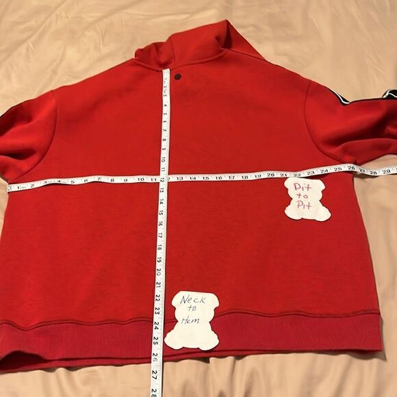 Hunter Target szXL red with black and white trim drawstring neck hoodie EUC - Picture 8 of 8